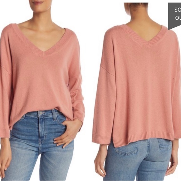 Madewell Double V Pullover Rosewood Pink - Picture 9 of 9